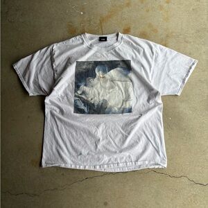 Revenge Heaven Sent White Graphic Crewneck T-Shirt - Men's